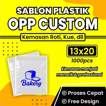 Sablon Plastik Opp Ukuran 13X20 FREE DESIGN 1000pcs