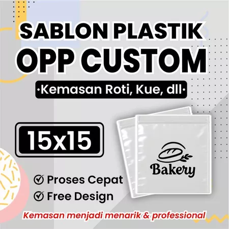 Sablon Plastik Opp Roti Ukuran 15x15 Free Desain