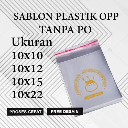 Plastik Sablon Opp Roti Ukuran 10x10, 10x12, 10x15, 10x22 Free Design