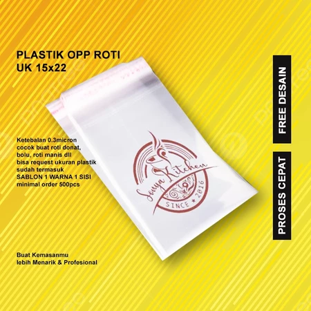 Sablon Plastik Opp Ukuran 15x22 FREE DESIGN 1000pcs