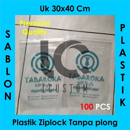 Sablon Plastik Ziplock Ukuran 30x40 Tanpa Plong Free Desain