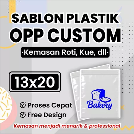 Sablon Plastik Opp Roti Ukuran 13x20 Free Desain
