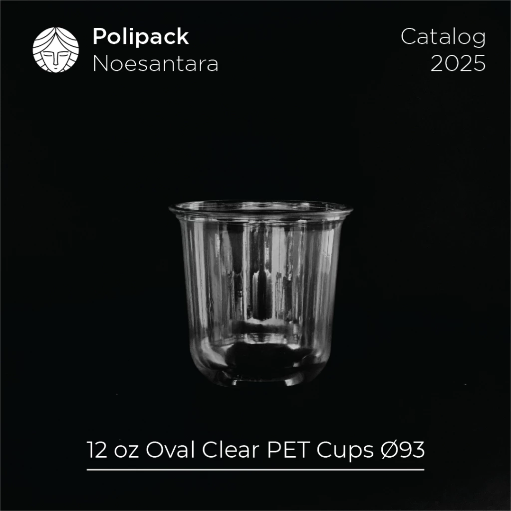 Printing 2-4 Warna Cup PET Datar dan Oval Plus Tutup Strawless