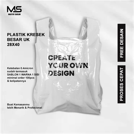 Sablon Plastik Kresek Ukuran Besar 28x40 Free Desain