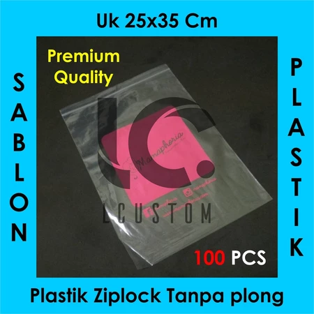 Sablon Plastik Ziplock/Plastik Klip Tanpa Plong Ukuran 25x35 Free Desain