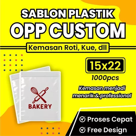 Sablon Plastik Opp Ukuran 15x22 FREE DESIGN 1000pcs