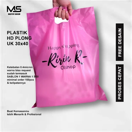 Sablon Plastik Plong HD ukuran 30x40 FREE DESIGN