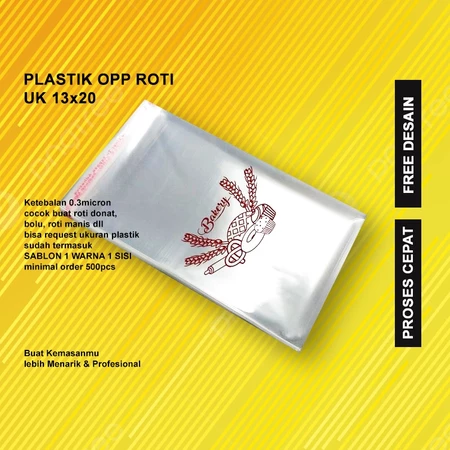 Sablon Plastik Opp Ukuran 13X20 FREE DESIGN 1000pcs